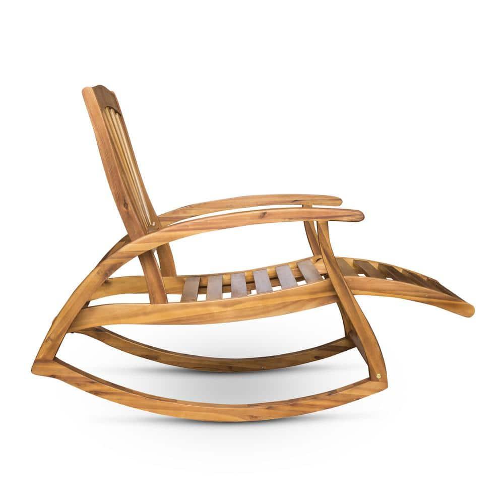 Sunview Acacia Wood Recliner Rocking Chairs - Teak - Christopher Knight Home: Weather-Resistant Patio Furniture with Footrest