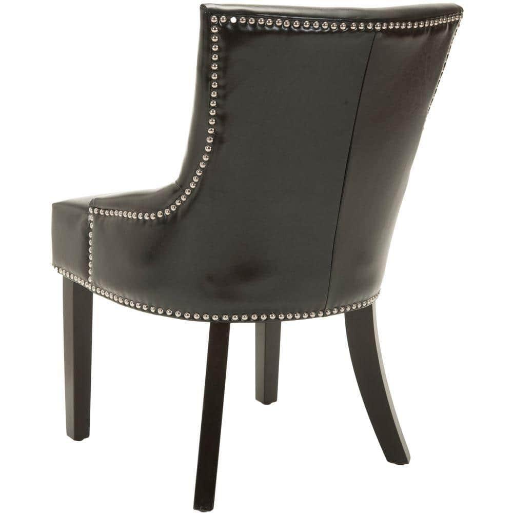 Lotus Kd 19" H Dining Chair With Nail Head Trim (Set of 2) - MCR4700 - Black - Safavieh Couture