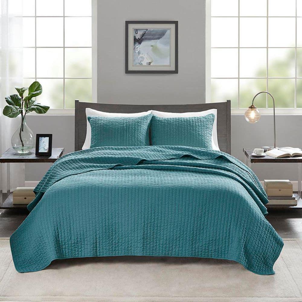 Madison Park Barwick Reversible Solid 3 Piece Quilt Set