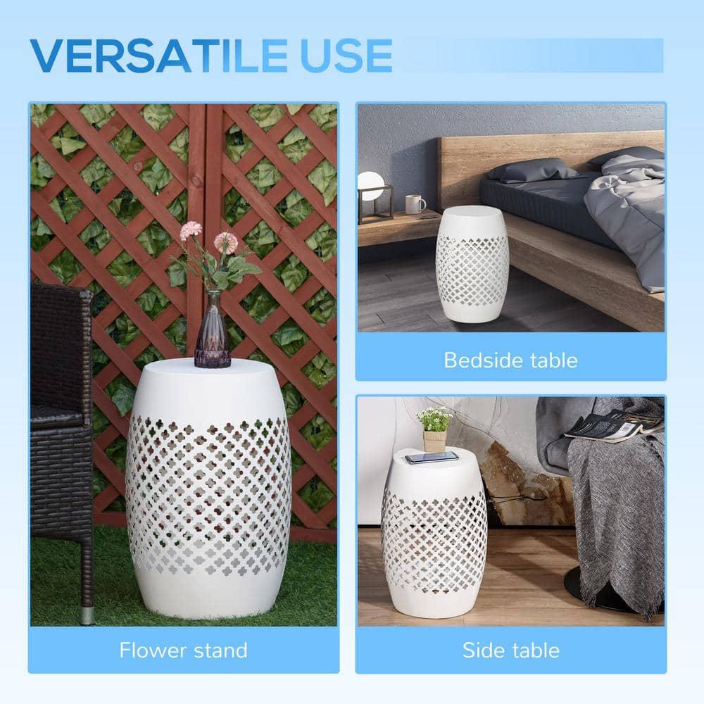 Latitude Run® Outsunny 12.5" Steel Round Patio End Table - Versatile Indoor & Outdoor Accent