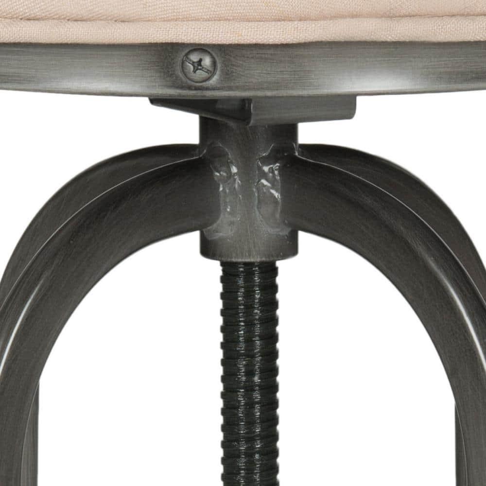 Wildomar Swivel Bar Stool - Beige/Antique Iron - Safavieh