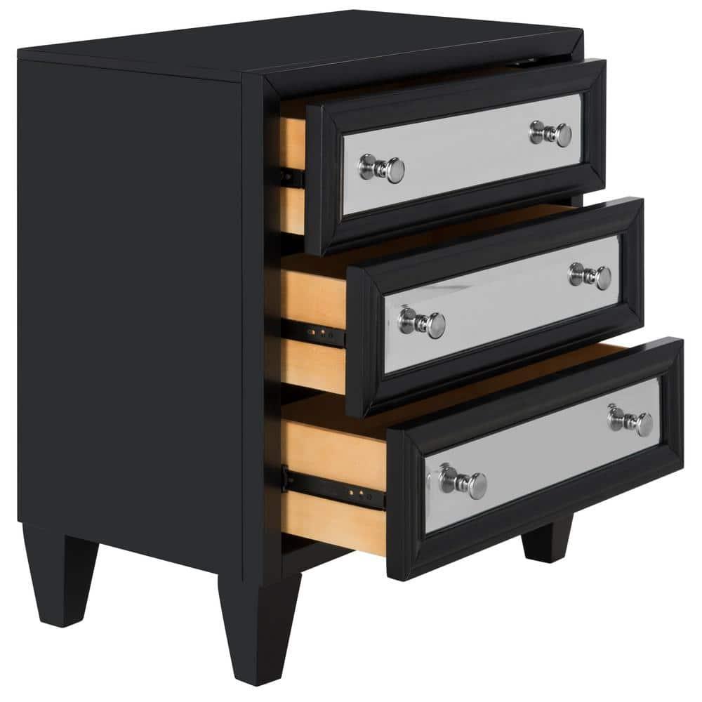 Marlon 3 Drawer Chest - CHS9202 - Black - Safavieh