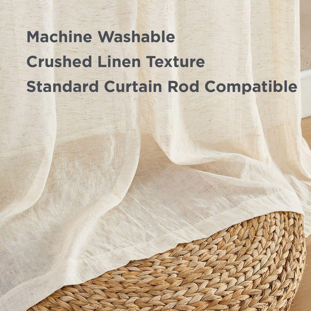 Solid Semi-Sheer Curtain Panels (Set of 2)