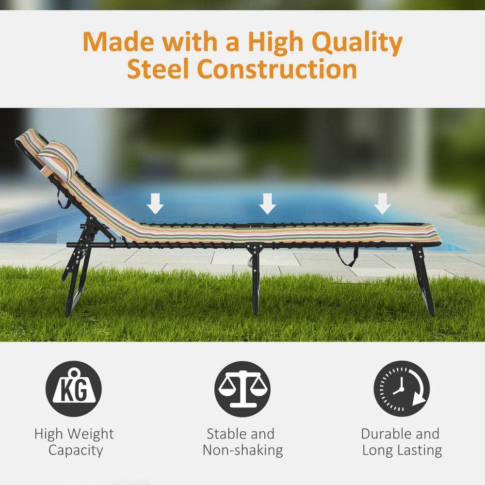 Sol 72 Outdoor™ Sherlyn 4-Level Adjustable Folding Beach Bed Reclining Lounger Cot Lightweight Portable Camping Hiking Backyard Outdoor Recliner Seat