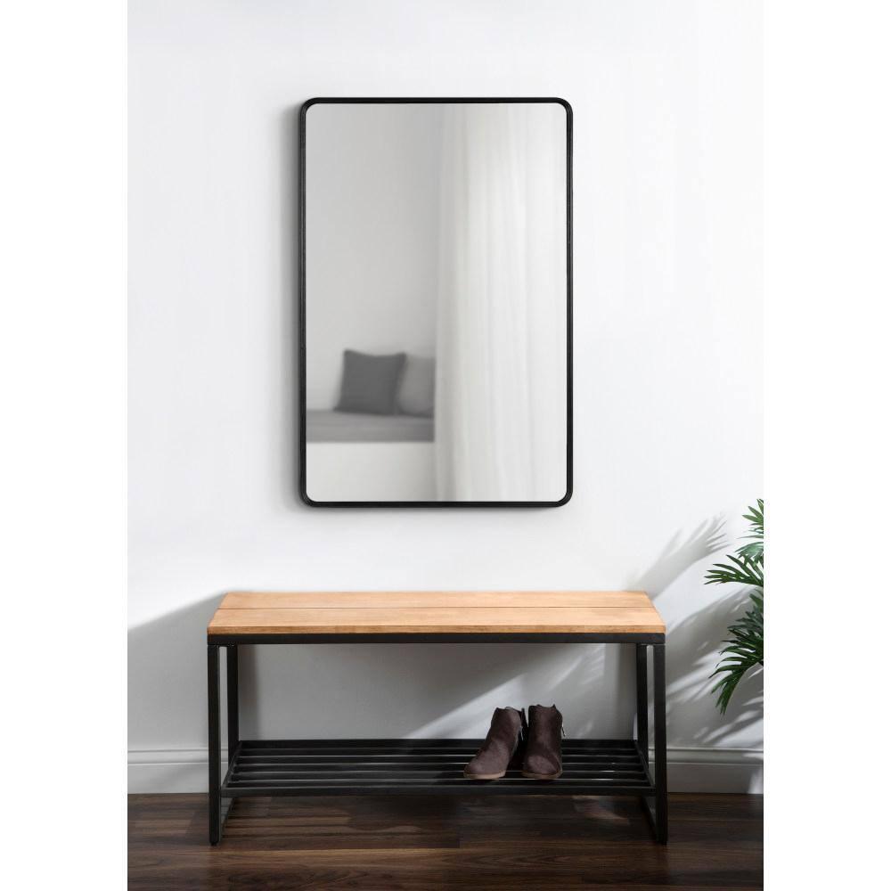 Kate and Laurel Caskill Rectangle MDF Rectangle Mirror, 24x36, Black