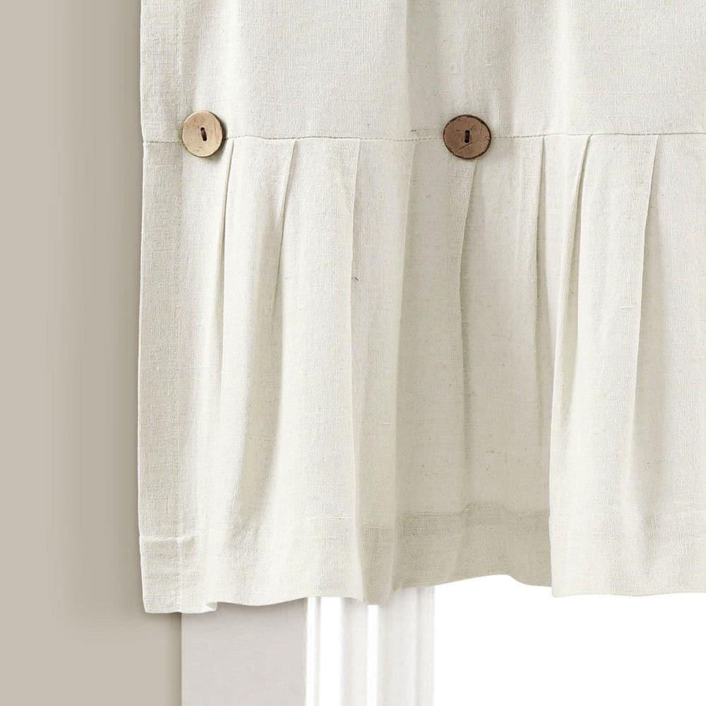 Lush Decor Linen Button Cotton Blend Tailored Window Valance