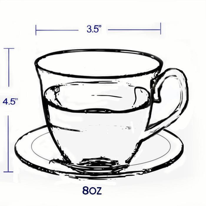 Lorren Home Trends Lorren Home Trends 4 Piece Teacup & Saucer Set