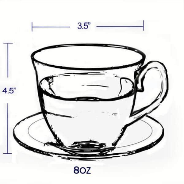 Lorren Home Trends 4 Piece Teacup & Saucer Set