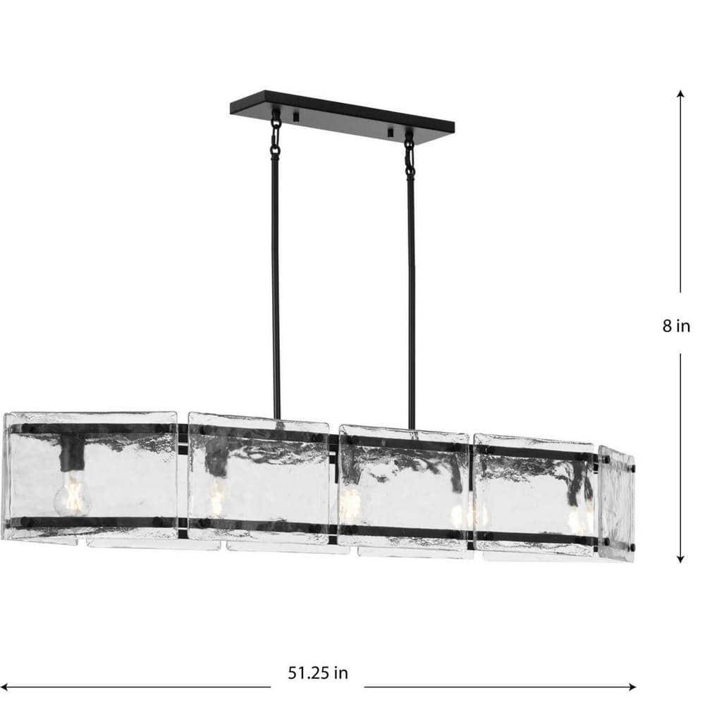 Progress Lighting Rivera 5 - Light Dimmable Linear Chandelier