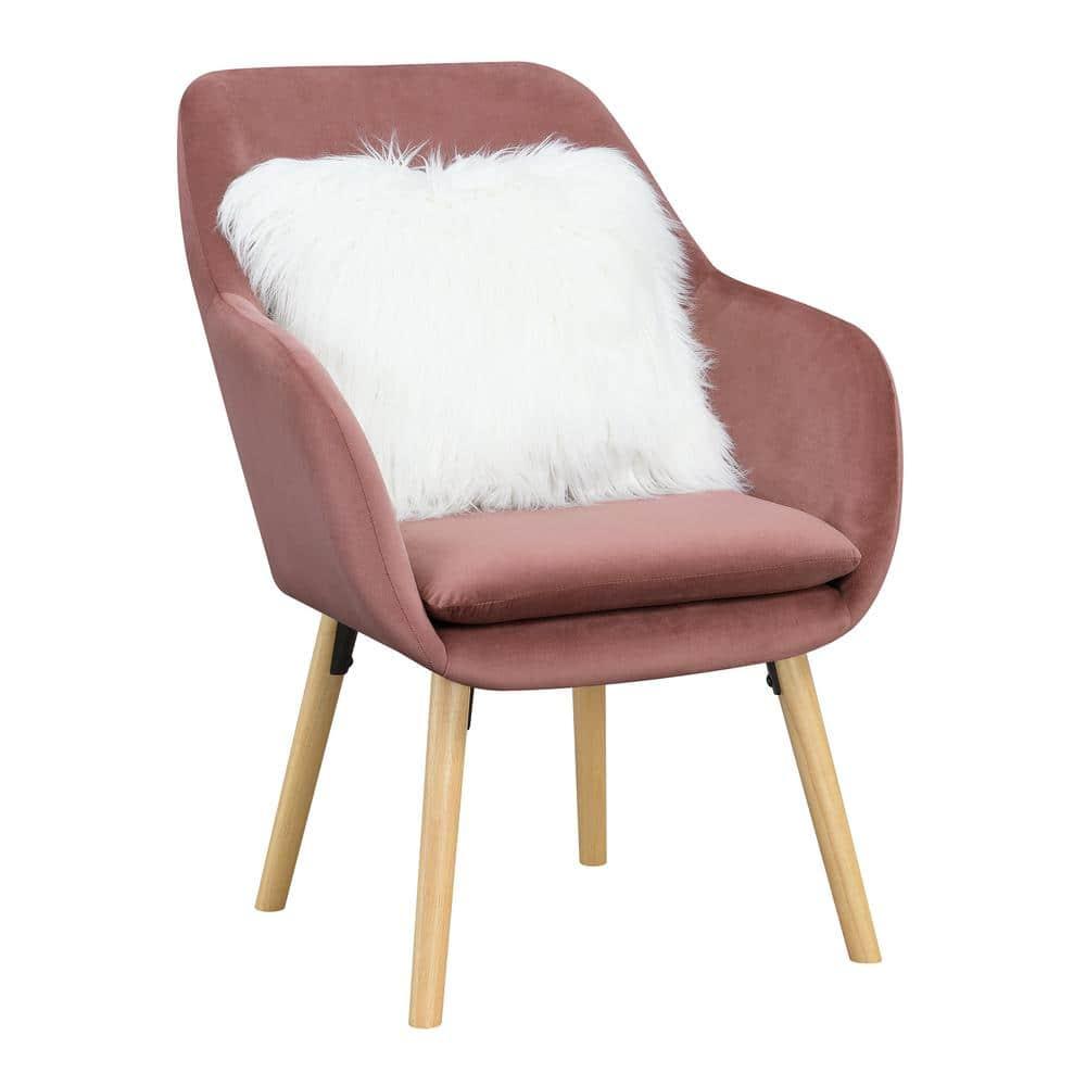 Convenience Concepts Take a Seat Charlotte Accent Chair, Blush Velvet