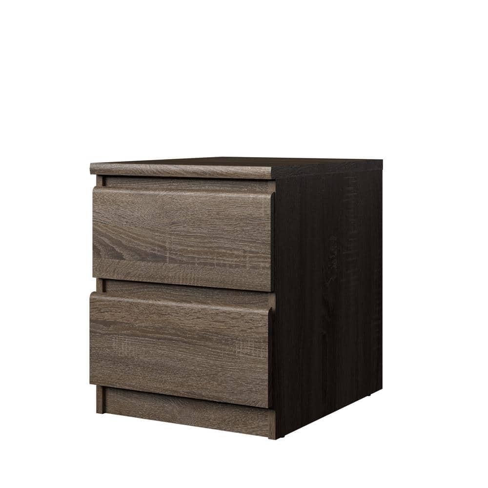 Tvilum Scottsdale 2 Drawer Bedroom Nightstand for Adults, Truffle Oak