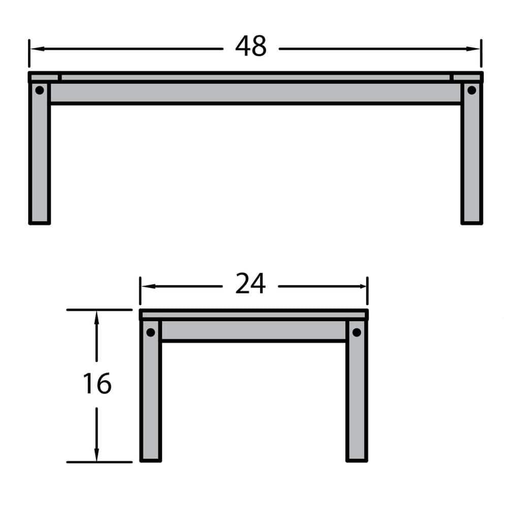 Highwood Adirondack Coffee/Conversation Table - 24" W x 48" L x 16" H, Outdoor, Eco-friendly, Synthetic Wood