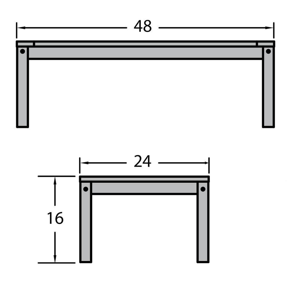 Highwood Adirondack Coffee/Conversation Table - 24" W x 48" L x 16" H, Outdoor, Eco-friendly, Synthetic Wood