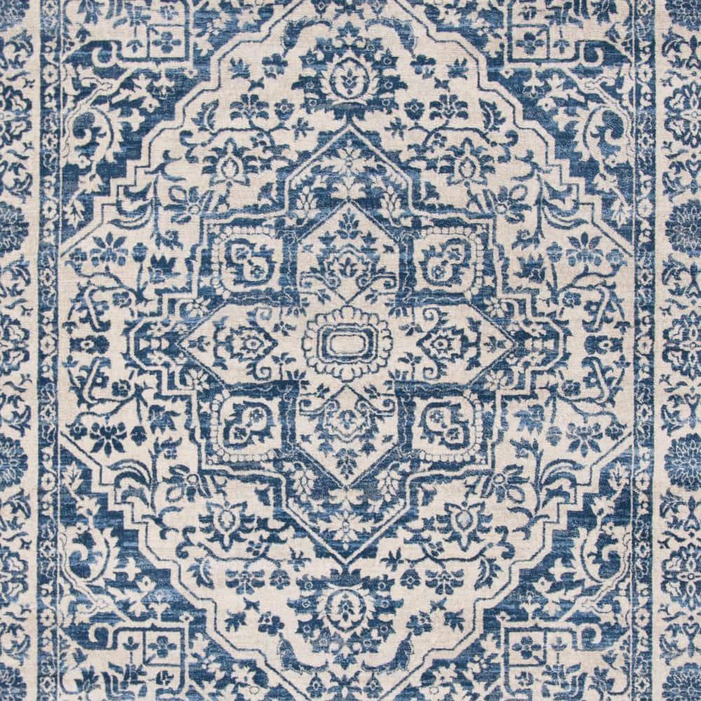 SAFAVIEH Brentwood Adams Oriental Area Rug, Navy/Light Grey, 8' x 10'