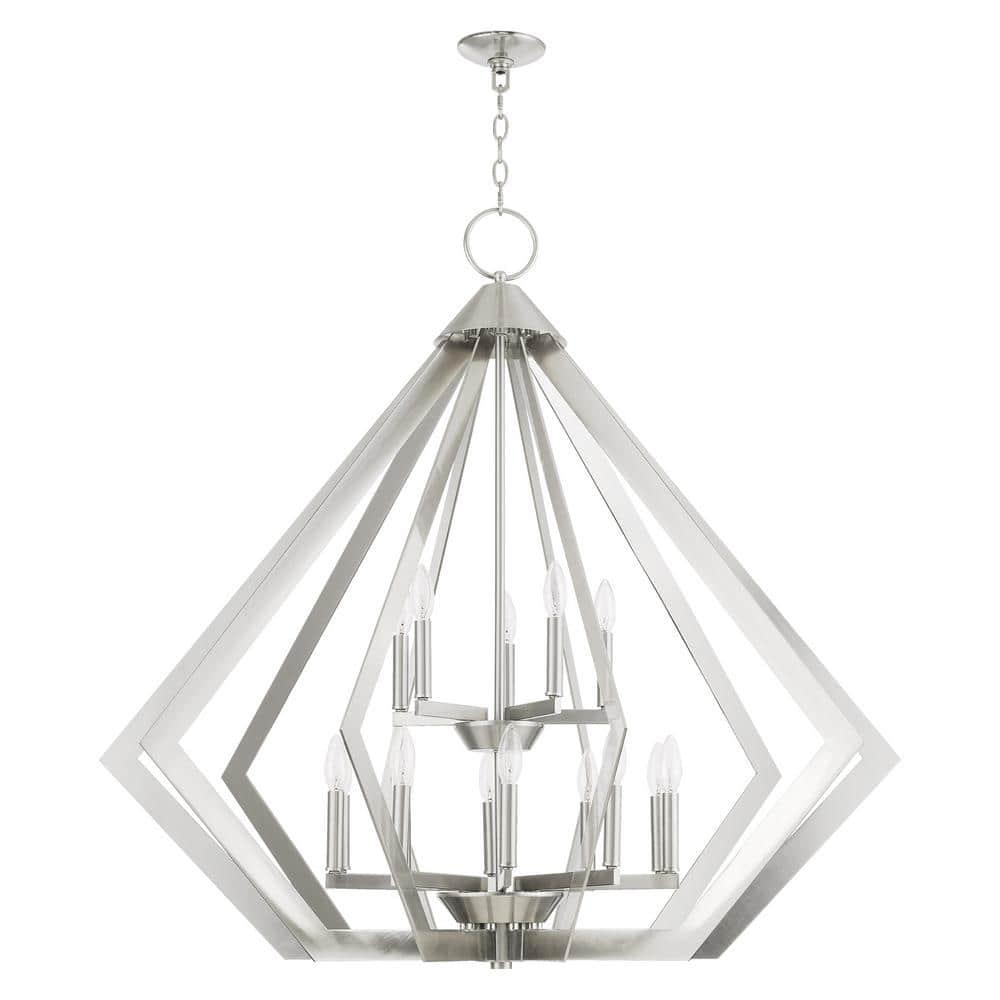 Livex Lighting Prism 15 Light Foyer Chandelier in Brushed Nickel