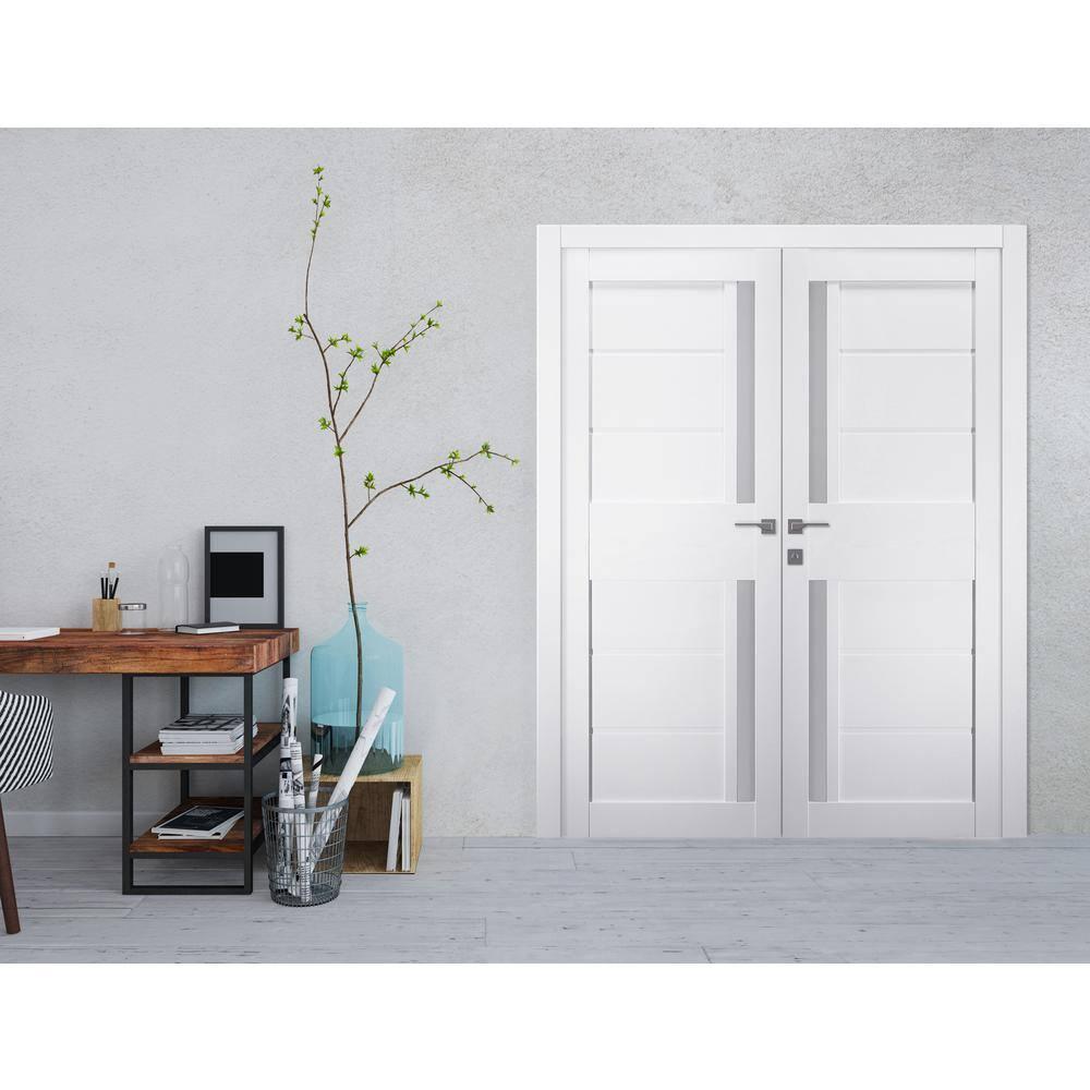 Belldinni Paneled Manufactured Wood and Glass Prefinished Esta Standard Door
