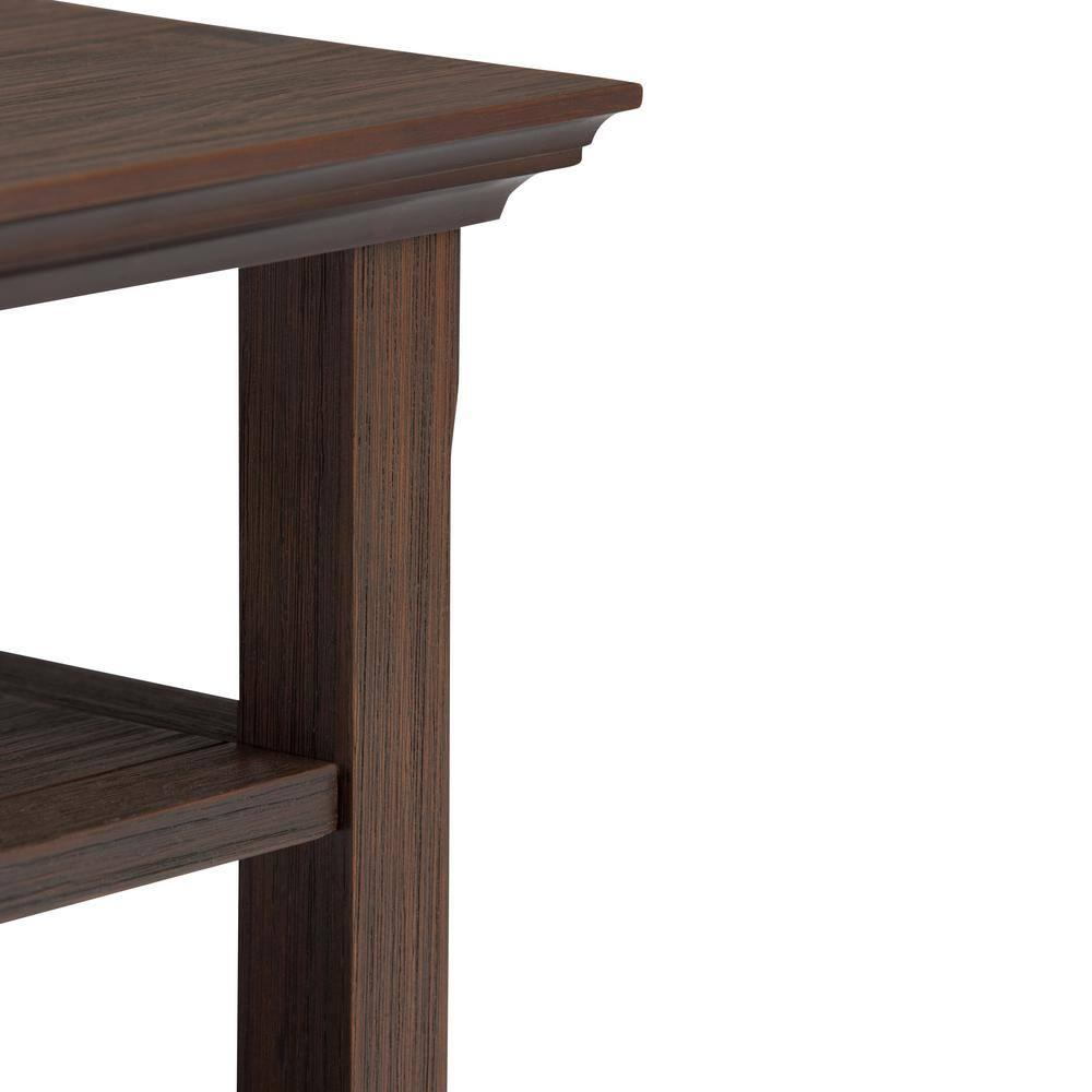Simpli Home Acadian Solid Wood Transitional Table with Open Shelves