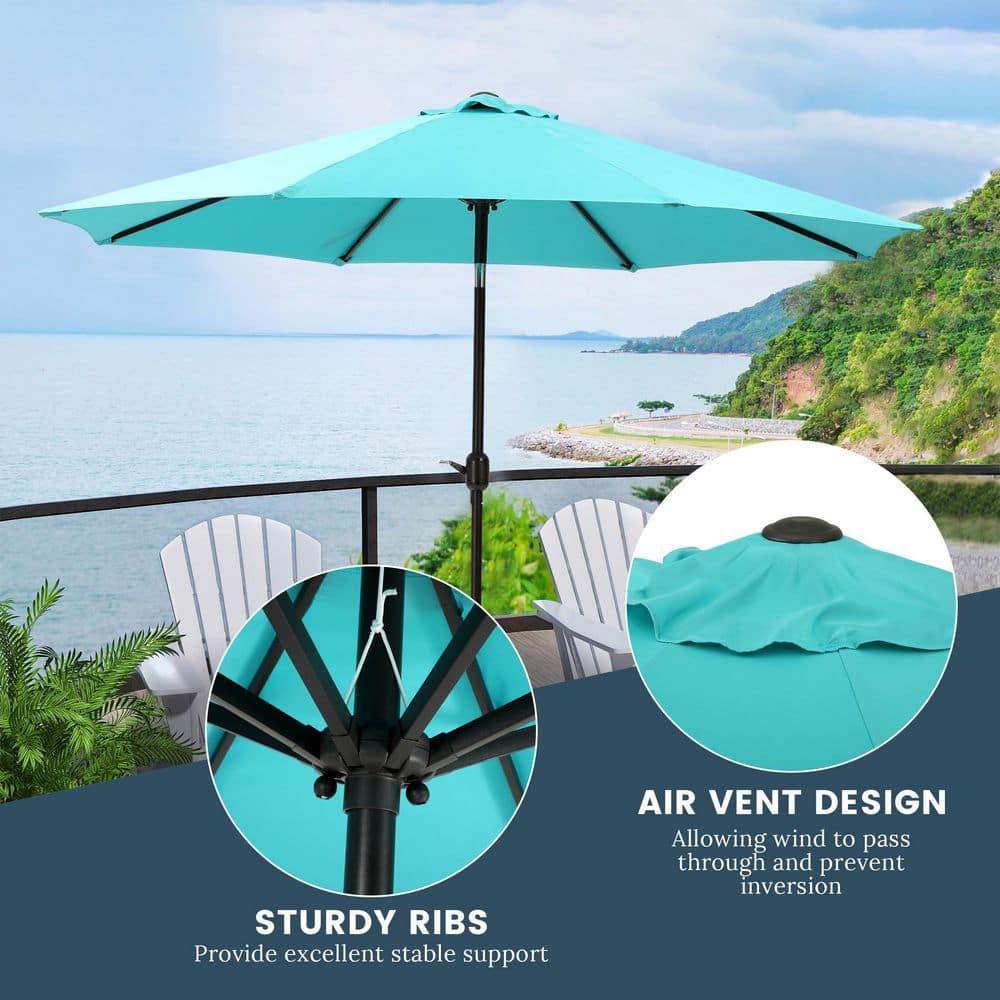 Westin Outdoor 9 Ft Patio Market Umbrella with Tilt & Crank, Turquoise