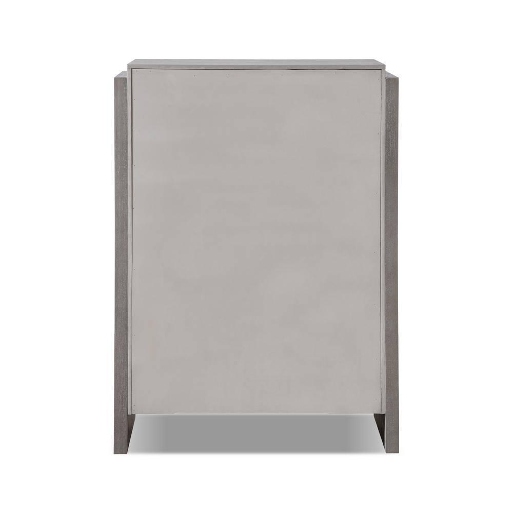 Furniture of America Yasgard 5-Drawer Solid Wood Chest in Gray