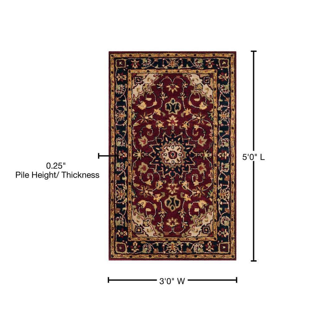 Classic CL362 Hand Tufted Accent Rug - Burgundy/Navy - 3'x5' - Safavieh.