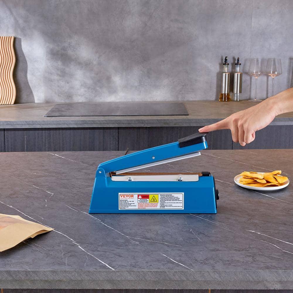 VEVOR 8-Inch Impulse Sealer, Adjustable Heat Manual Sealing Machine for Plastic, Mylar, PE, PP Bags - Portable Shrink Wrap Sealer with Extra Replacement Kit