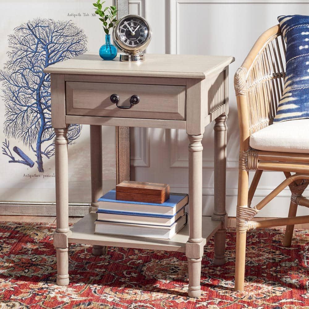 Whitney 1 Drawer Accent Table - Greige - Safavieh.