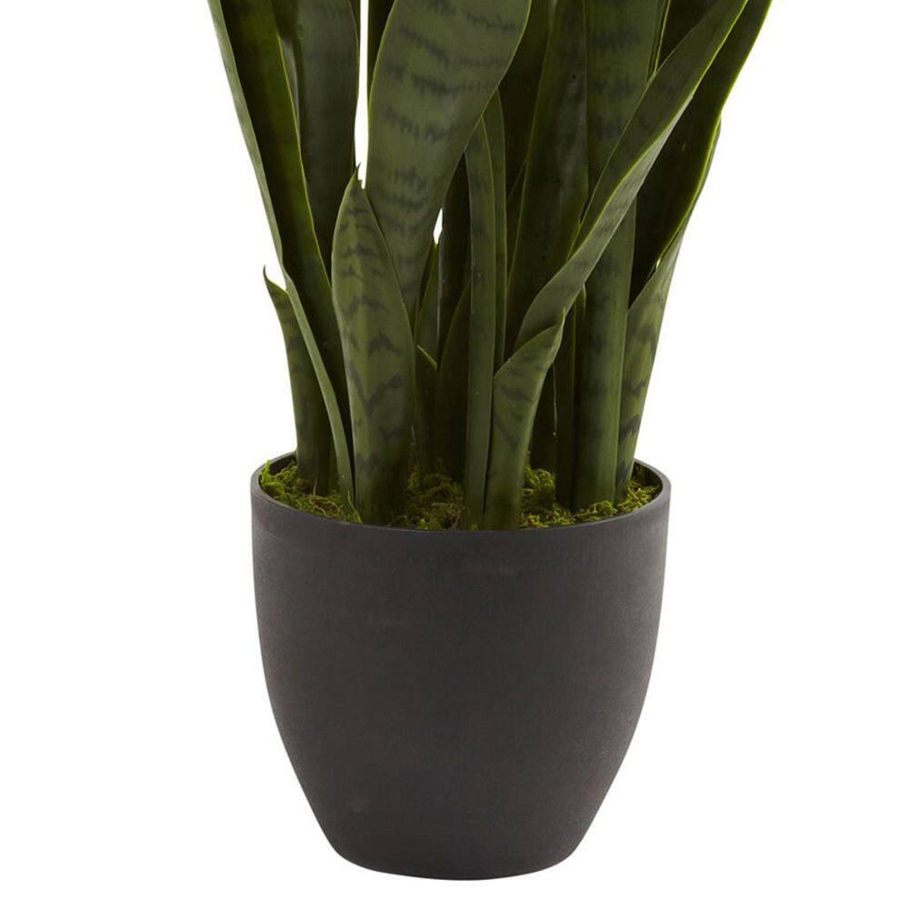 Nearly Natural 35" Sansevieria Artificial Plant in Plastic Planter, Green