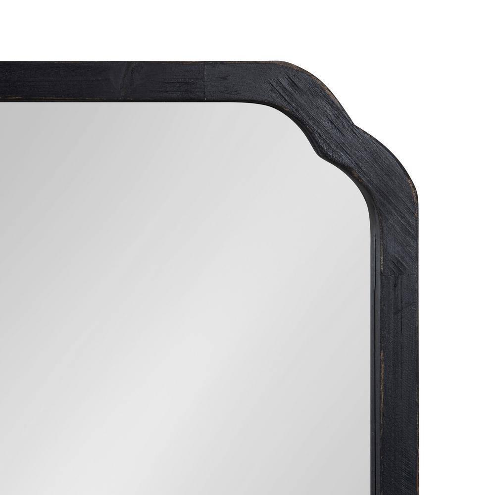 Kate & Laurel All Things Decor 24"x36" Marston Farmhouse Rectangle Wall Mirror Black: Modern Wood Frame, No Assembly Required