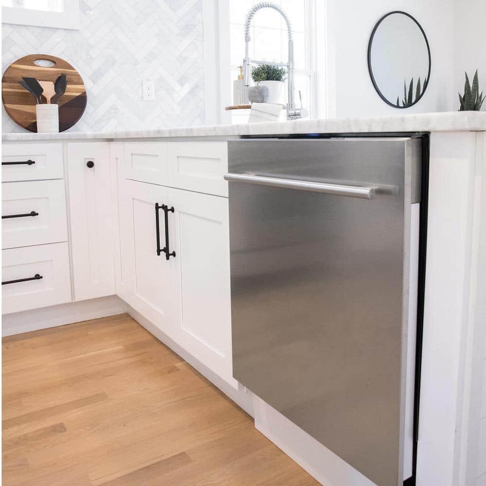 ZLINE ZLINE 24 in. Top Control Satin Steel Panel Dishwasher with Stainless Steel Tub & Modern Handle DW-SN-24