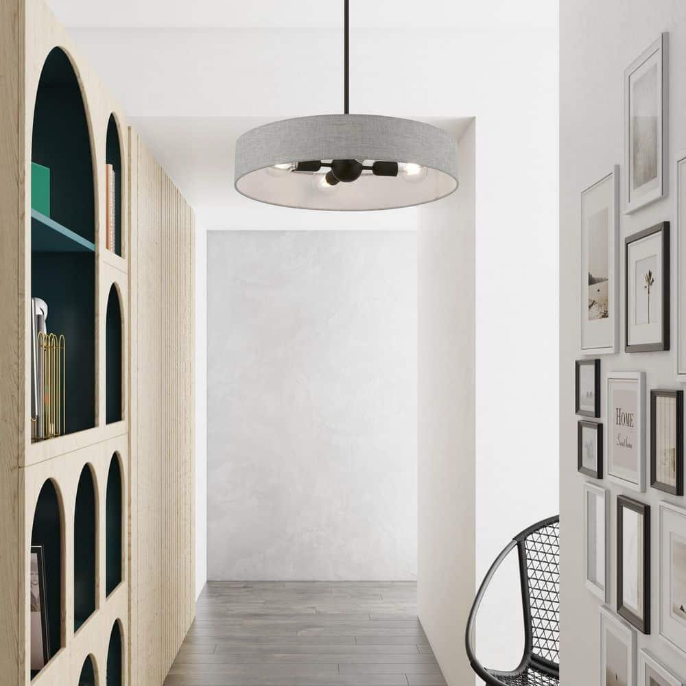 Livex Lighting Elmhurst 4 - Light Pendant in Black