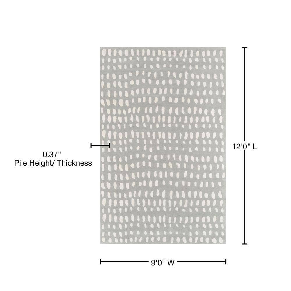 Skyline Decor Novogratz by  Delmar Boho Dots Hand-tufted Wool Area Rug Grey 9' x 12' 9' x 12' Indoor, Handmade Ivory Rectangle