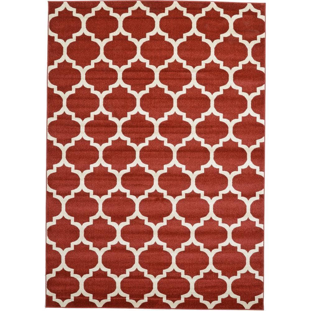 Unique Loom 7' 1 x 10' 0 Trellis Philadelphia Dark Terracotta Area Rug