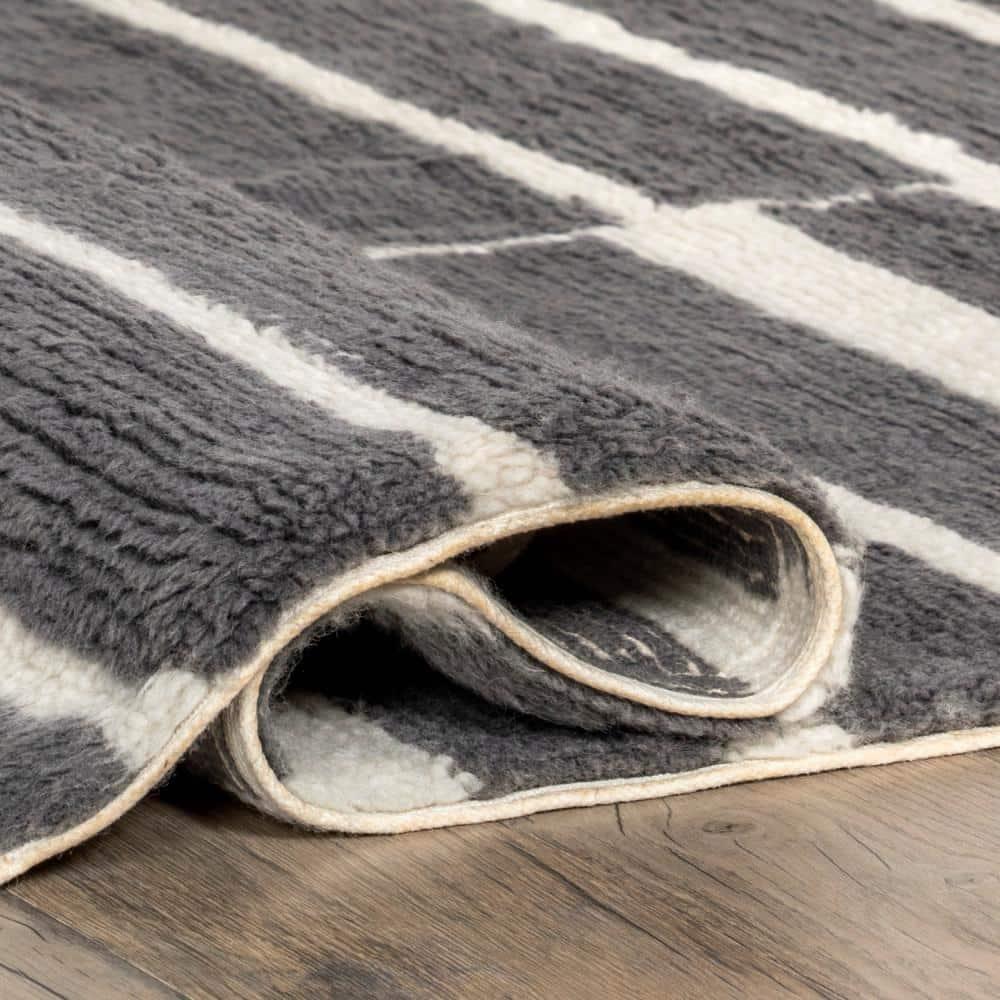Nuloom Vlad Machine Washable Wool Area Rug, 5' x 8', Grey