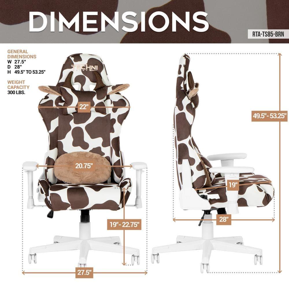 Inbox Zero Inbox Zero TS85 Brown COW Series Gaming Chair