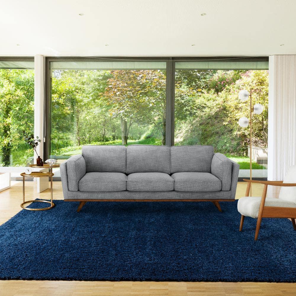 Gertmenian Anjou Solid Navy Plush Shag Indoor Area Rug