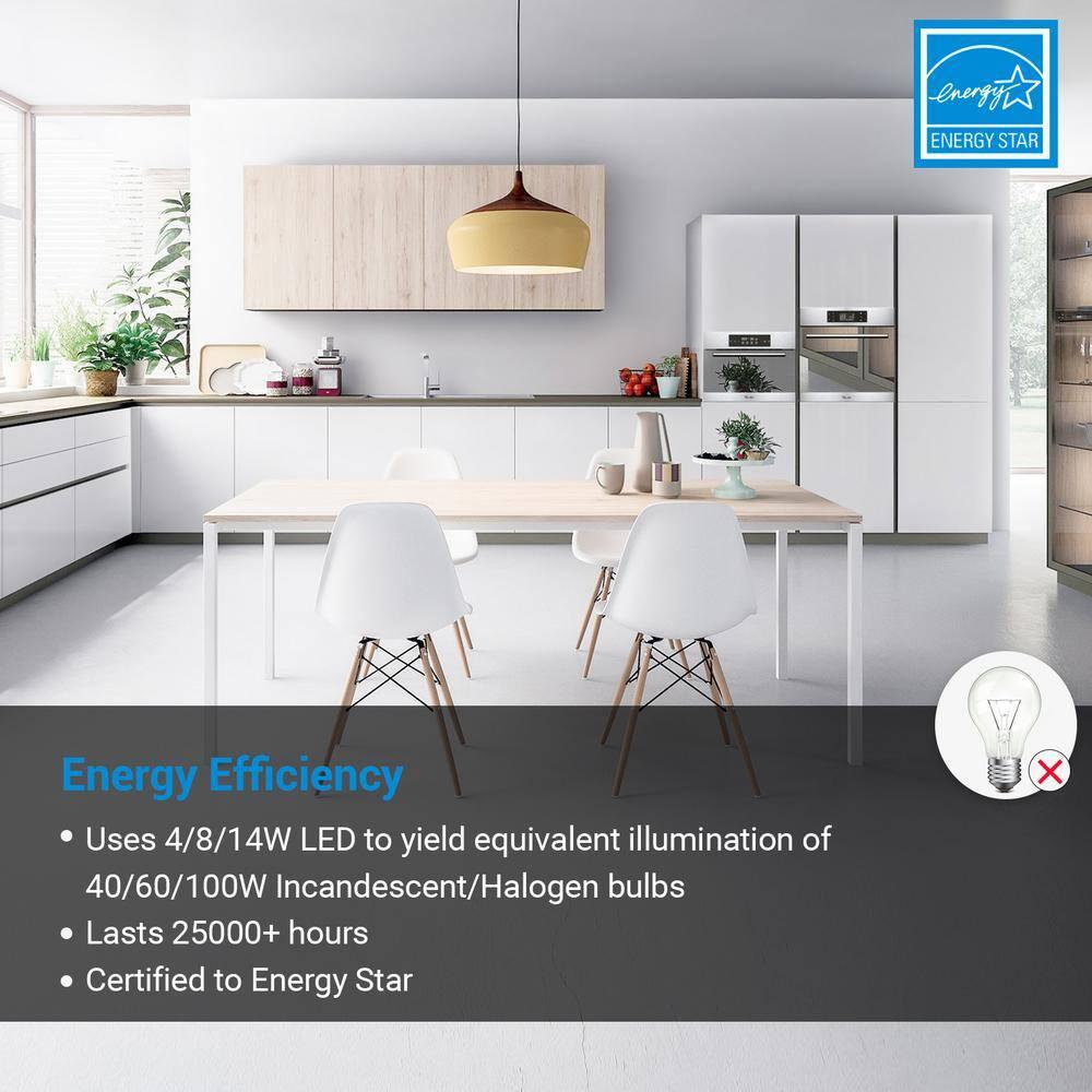 DEWENWILS 3 Way Light Bulbs Soft White, 40/60/100W Equivalent, 2700K LED Light Bulbs E26 Medium Base, 500/1000/1600LM, 4-Pack
