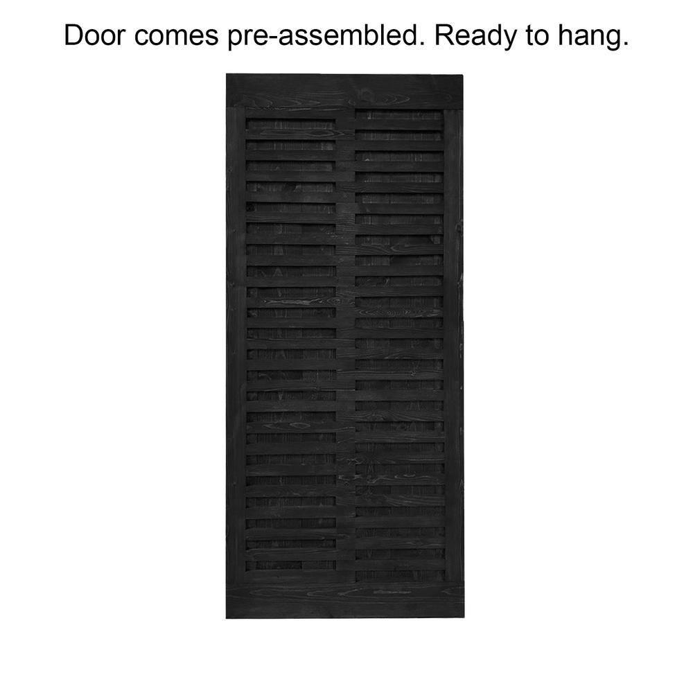 Calhome 84'' Solid Wood Paneled Painted without Installation Hardware Kit Barn Door