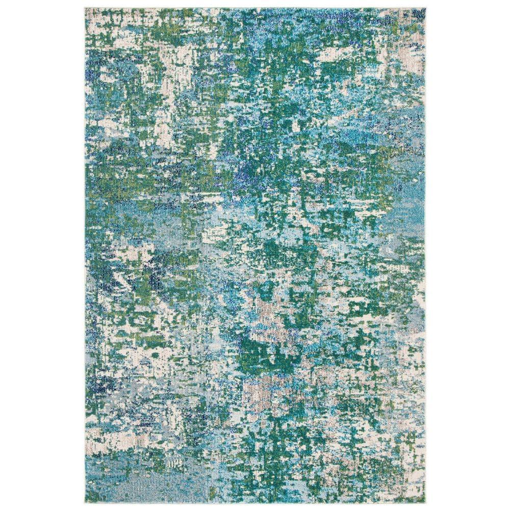Madison MAD471 Power Loomed Indoor Area Rug - Green/Turquoise - 6'x9' - Safavieh