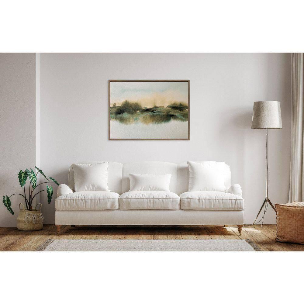 28" x 38" Sylvie Tranquil Meadows Framed Canvas by Amy Lighthall Gold - Kate & Laurel All Things Decor: Rustic Digital Art, Plastic Frame