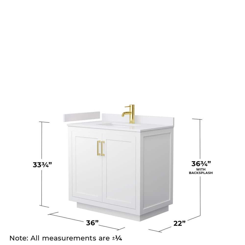 Wyndham Collection Miranda 36" Freestanding Single Bathroom Vanity with Cultured Marble Top