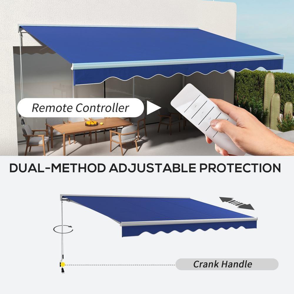Outsunny Polyester Cover Retractable Patio Awning