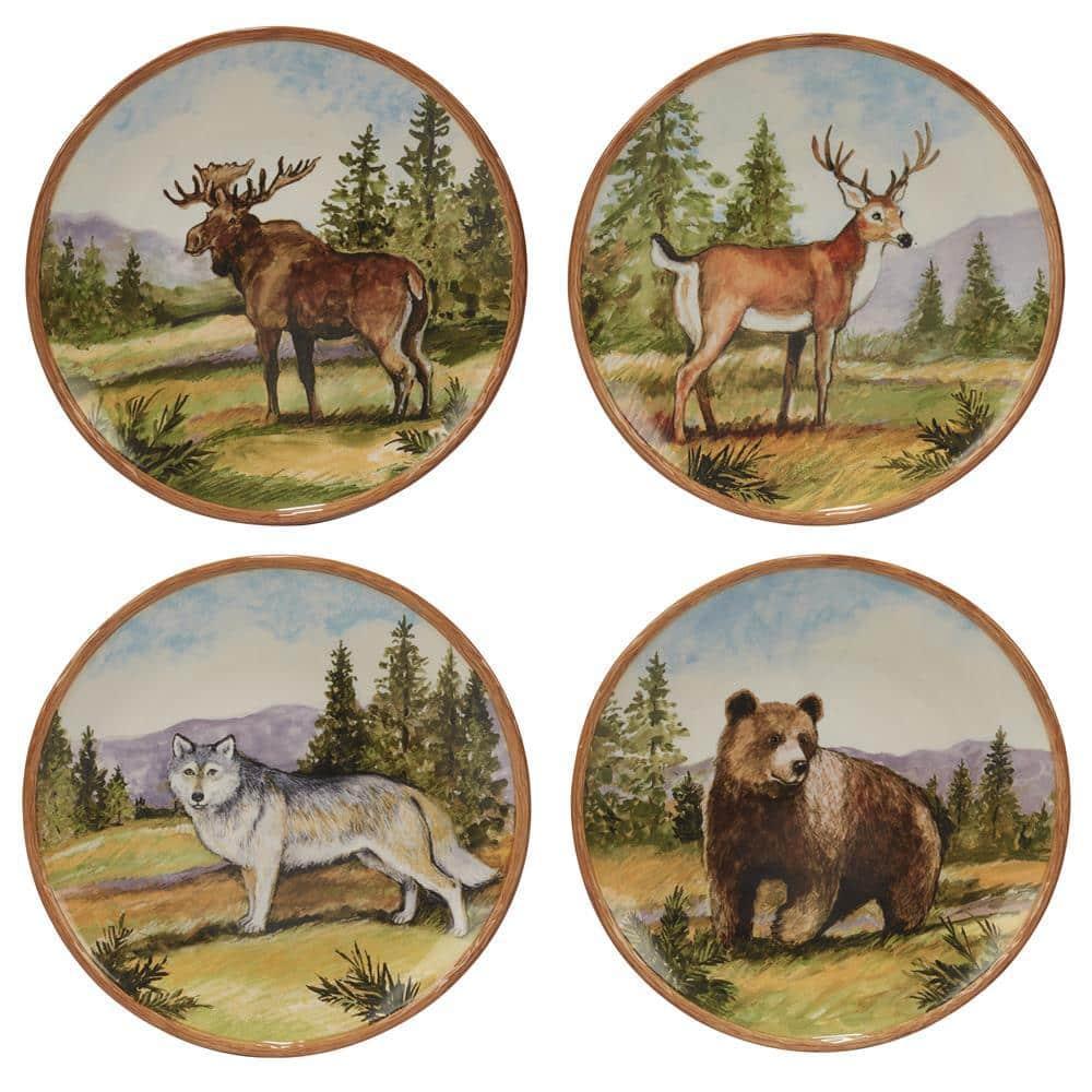 Rustic Wildlife Ceramic 16-Piece Dinnerware Set in Multicolor