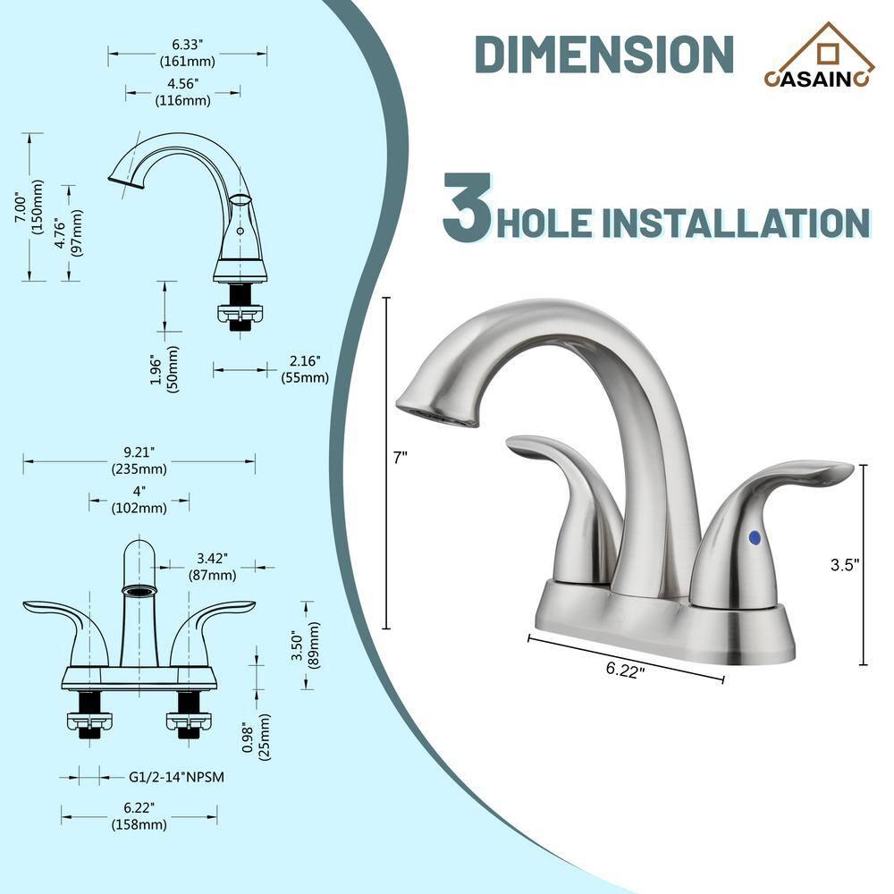1.2 Flow Centerset Bathroom Sink Faucet with Drain