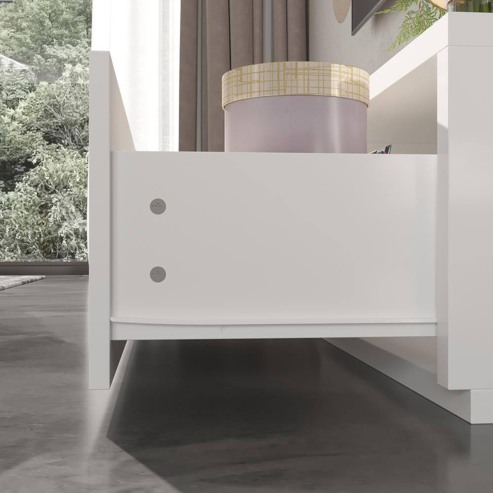 MONSLIPA Entertainment Center TV Stand - Expanded, with 4 Drawers, Living Room Decor, White
