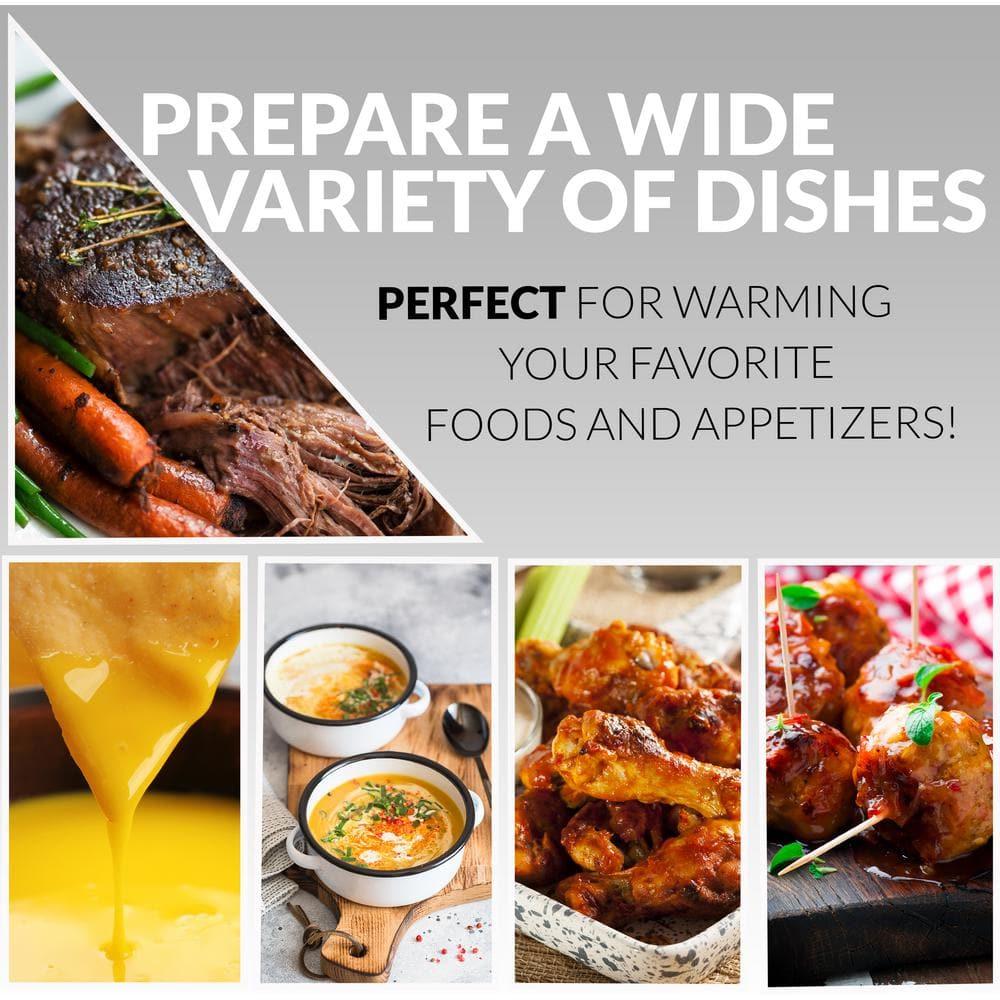 Mega Chef Triple Round Oval 1.5 Quart Stainless Steel Cooker Buffet