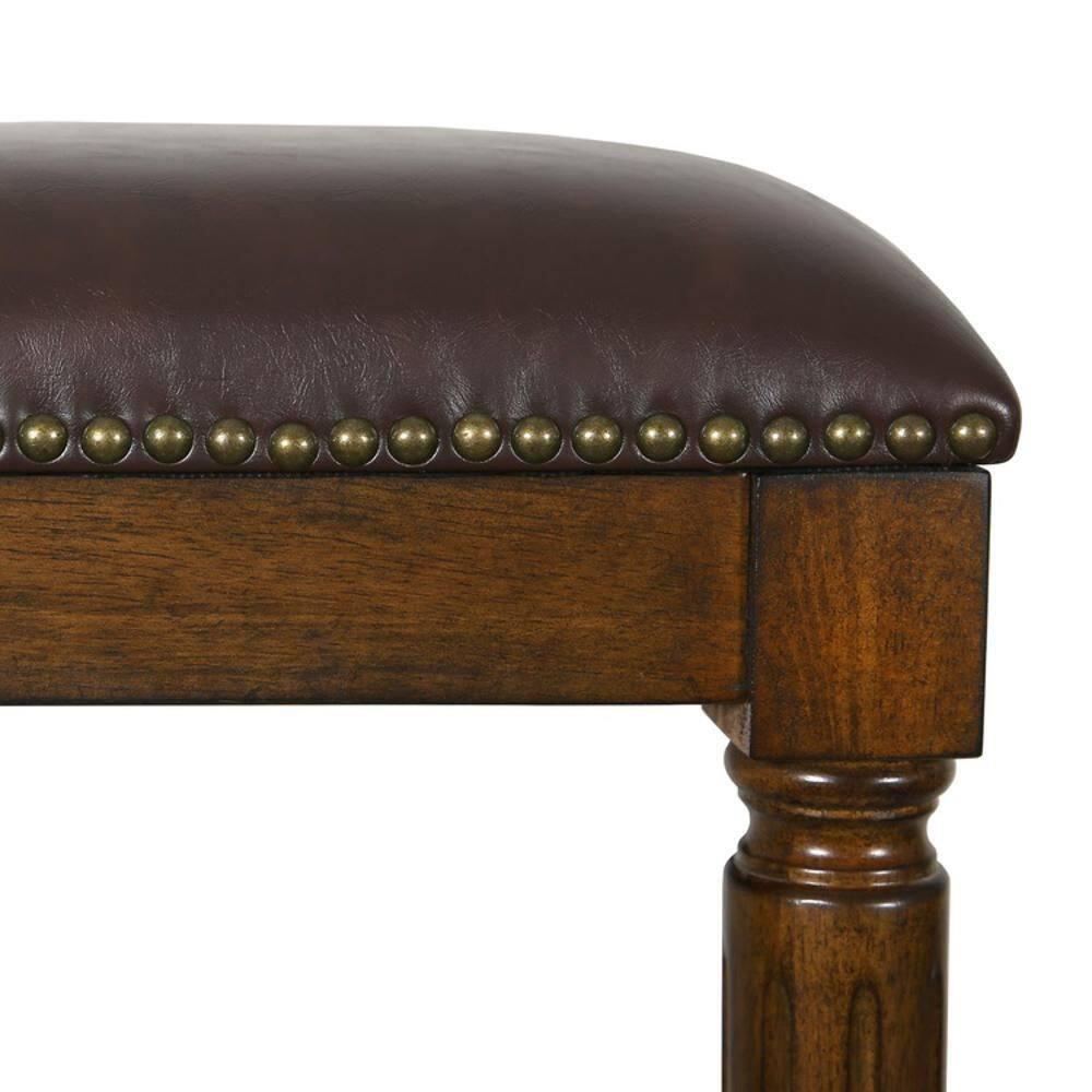 Manchester 31in.H Square Bar Stool- Distressed Walnut