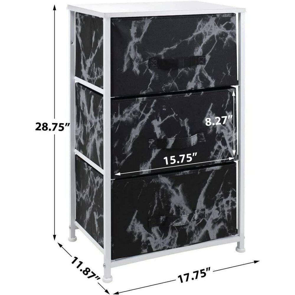 Sorbus Sorbus 3 Drawers Nightstand with Steel Frame and Wood Top