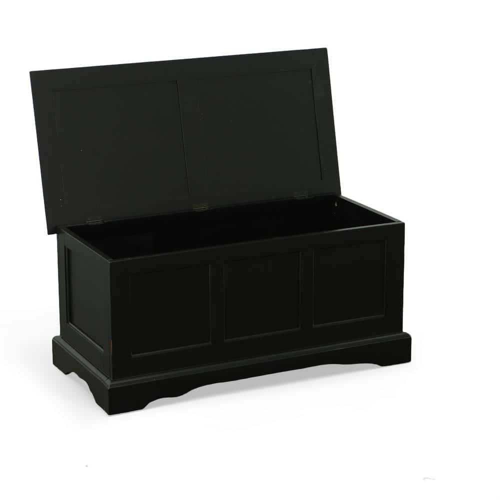 Carolina Living Hayden Blanket Chest Antique Black: Coffee Table, Linen Storage, Wood Frame