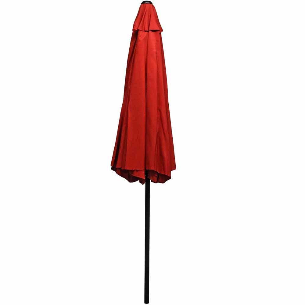 Sunnydaze Outdoor Aluminum Patio Table Umbrella with Polyester Canopy and Push Button Tilt and Crank - 9' - Burnt Orange