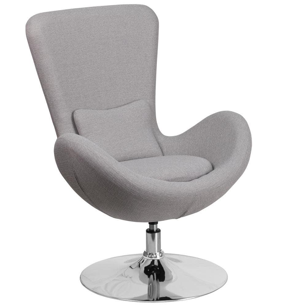 Flash Furniture Egg Series Light Gray Fabric Side Reception Chair